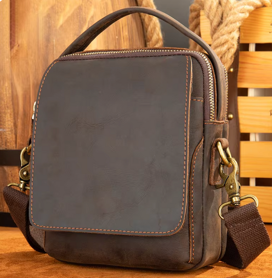 Men's Crossbody Bag Top Layer Genuine Leather 11