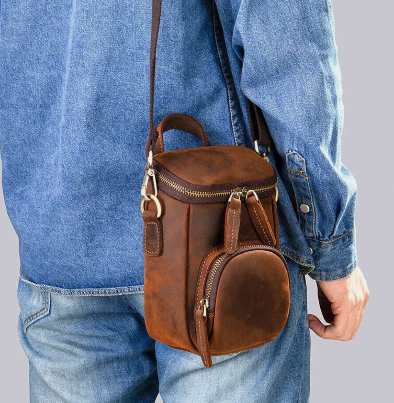 Men's Vintage Genuine Leather Shoulder Bag