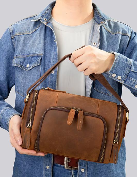 Men's Leather Shoulder Bag Genuine Leather Messenger Bag