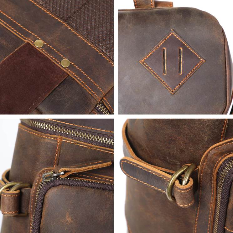 Men's Vintage Classic Leather Backpack