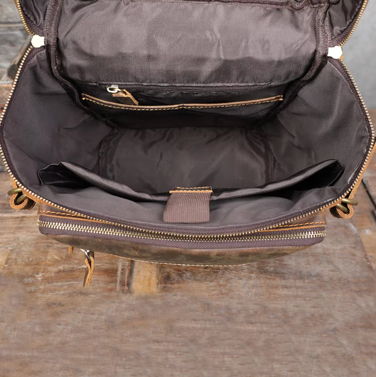 Men's Vintage Classic Leather Backpack