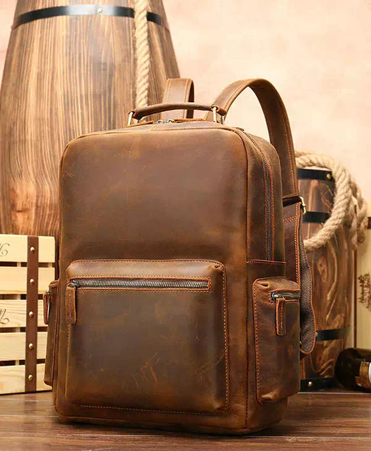 Men's Vintage Leather Backpack