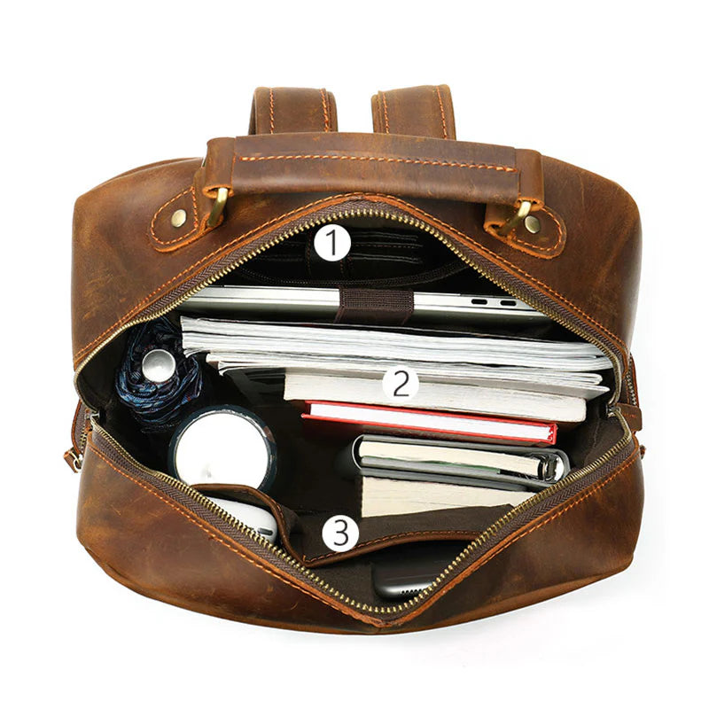 Men's Vintage Leather Backpack