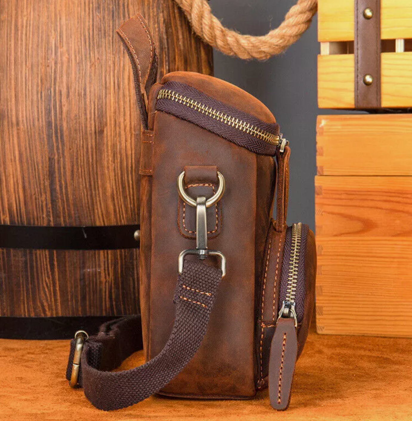 Men's Vintage Genuine Leather Shoulder Bag
