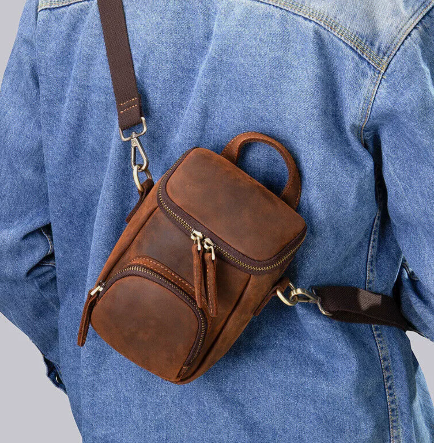 Men's Vintage Genuine Leather Shoulder Bag