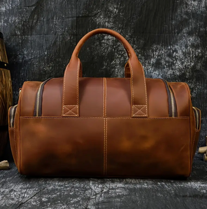 Mens Leather Duffle Bag With Pockets