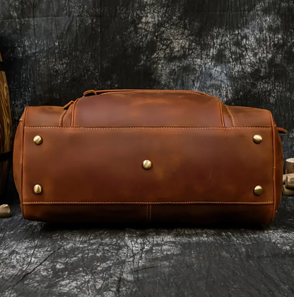 Mens Leather Duffle Bag With Pockets