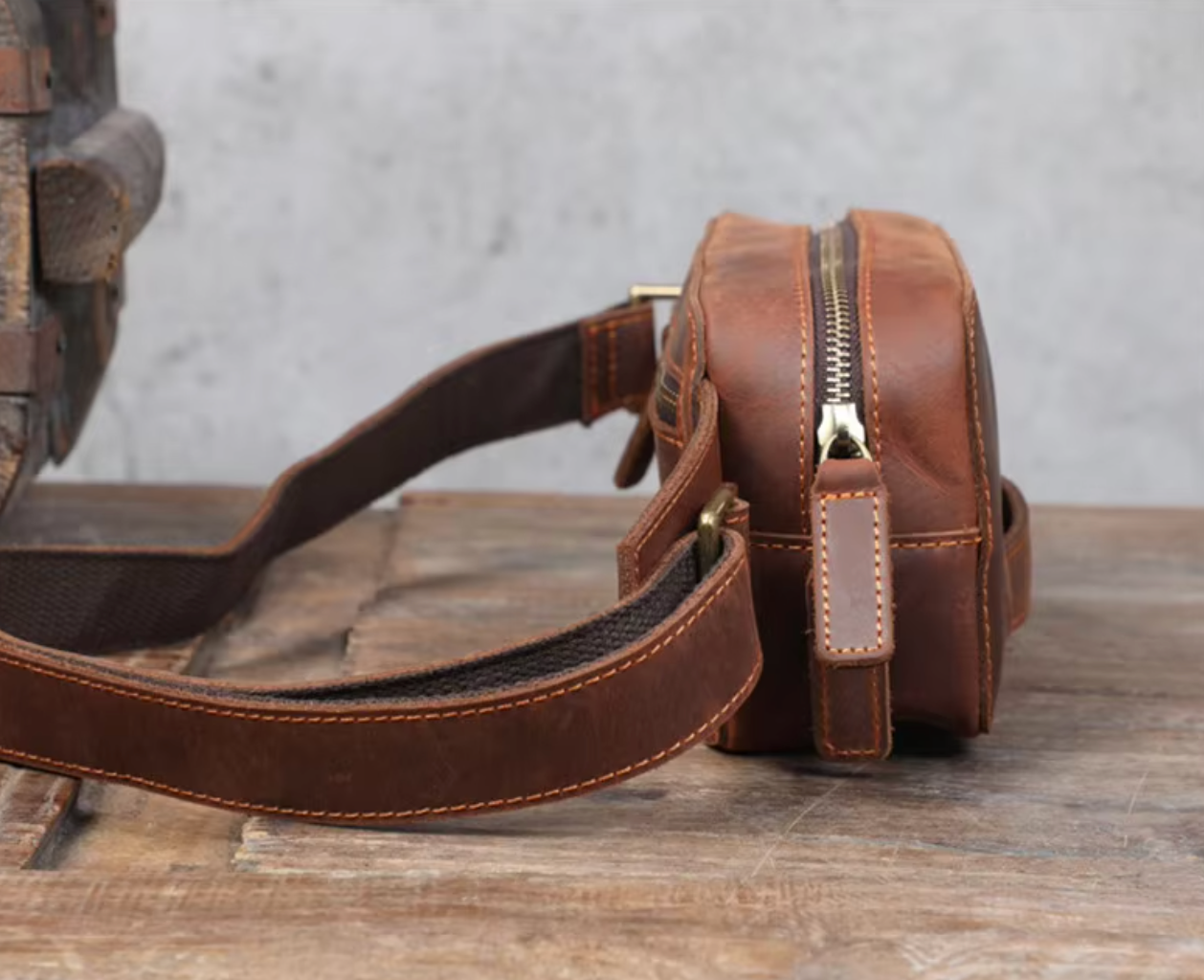 Vintage Genuine Leather Men's Chest Bag