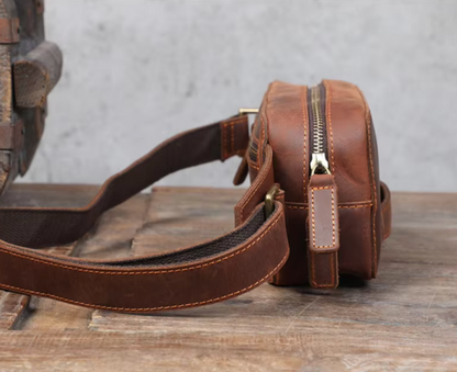 Vintage Genuine Leather Men's Chest Bag