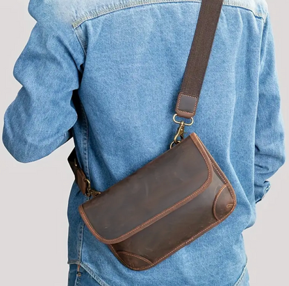 Genuine Leather Cross Body Satchel